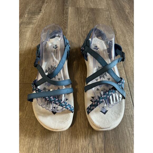 Skechers Regae Slim Navy‎ Blue Strappy Sandals Size 11 - Picture 2 of 8